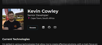 Current Portfolio Website image